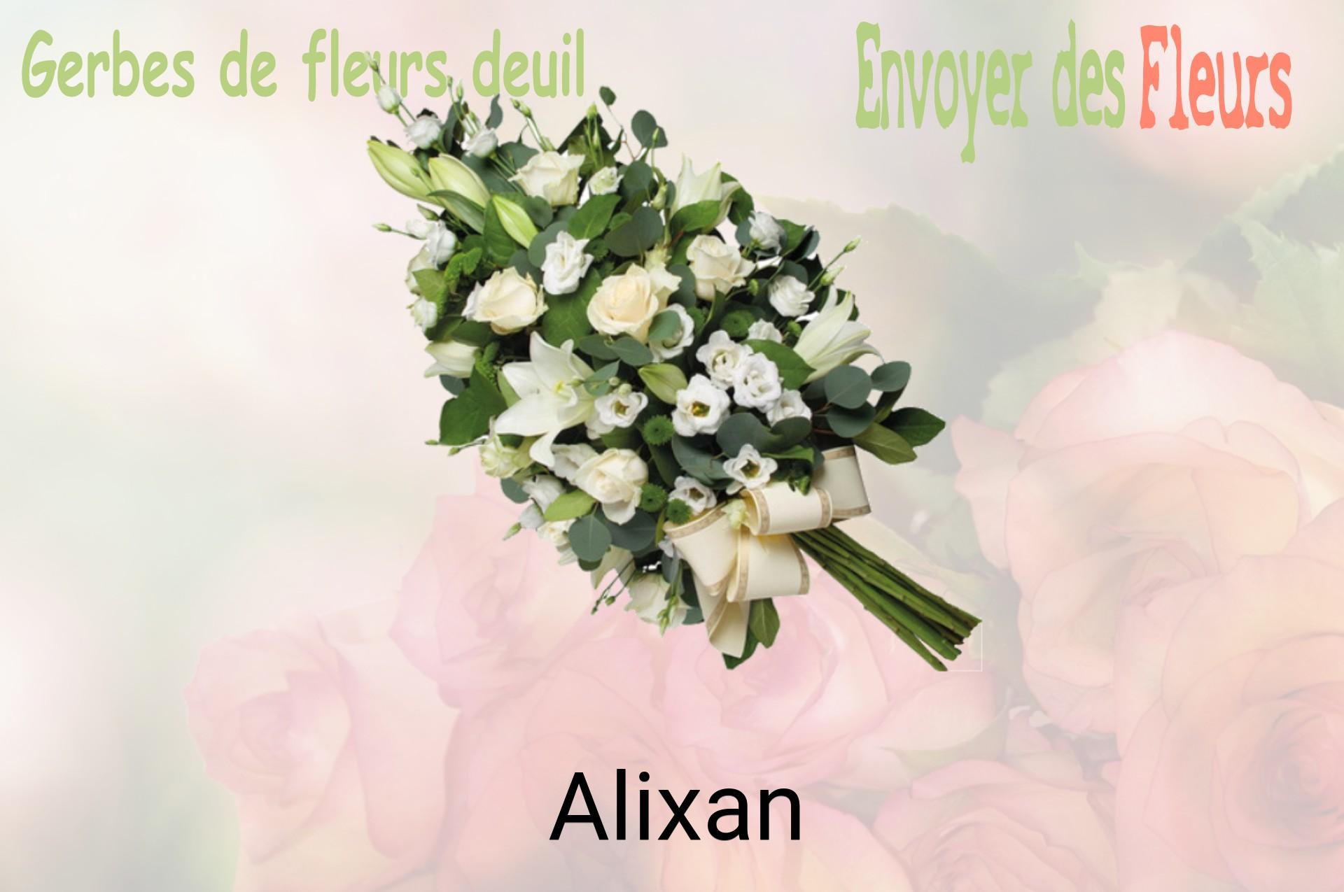 Gerbe de fleurs de deuil livrée à Alixan